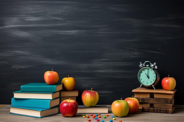 World teachers day on a green chalkboard background