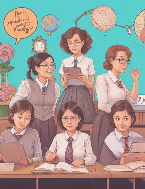 World teachers' day illustration