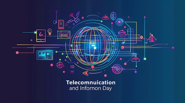 World Telecommunication and Information Society Day Vibrant Vector Illustration