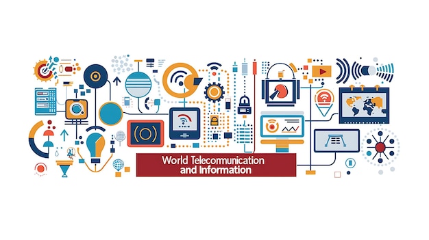 World Telecommunication and Information Society Day Vibrant Vector Illustration