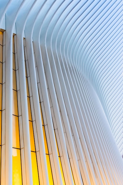 La stazione del world trade center (path), un nuovo hub di transito chiamato oculus, progettato da santiago calatrava,