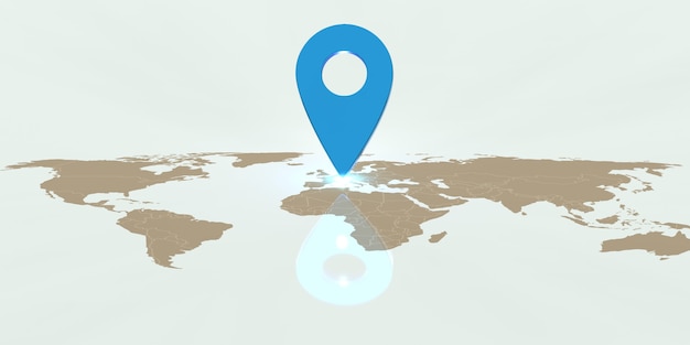 world travel map pin on world map global global business communication 3d illustration
