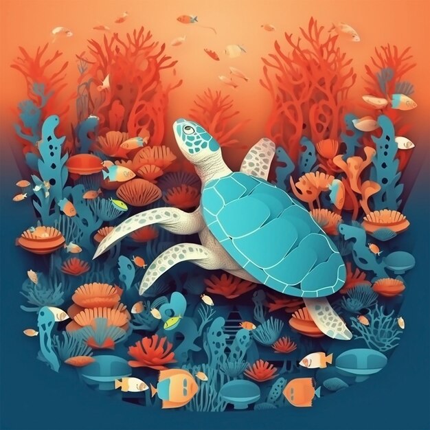 World Turtle day concept Generative Ai