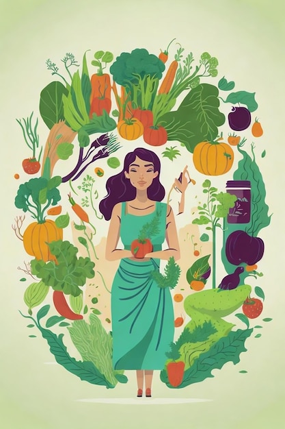 World vegan day illustration