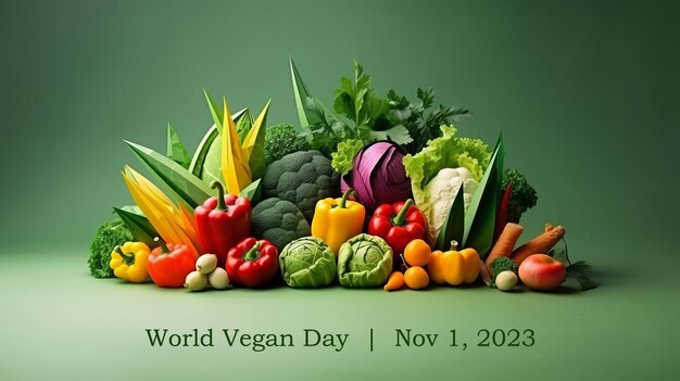 World Vegan Day Origami Style Poster