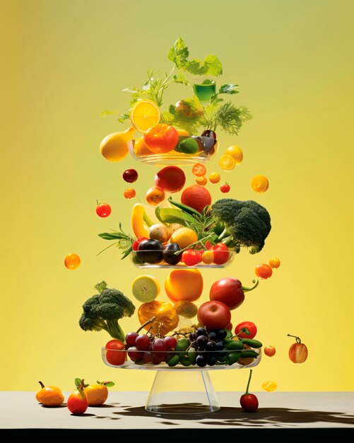 World Vegan Day poster en behang met kleurrijke groenten en fruit