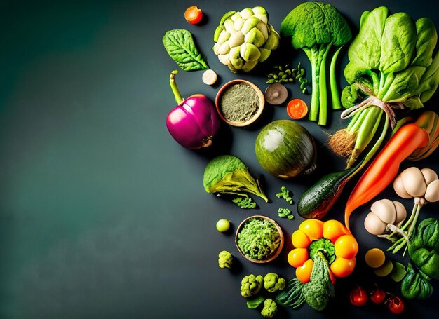 세계 채식주의의 날 다양한 야채 개념을 갖춘 야채의 날 세계 당뇨병의 날