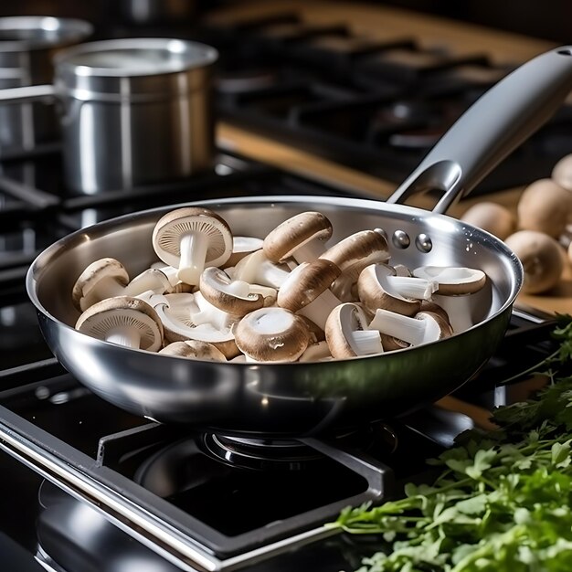 Photo world vegan day vegetable mix mushroom in authentic pan on wooden background world vegan day