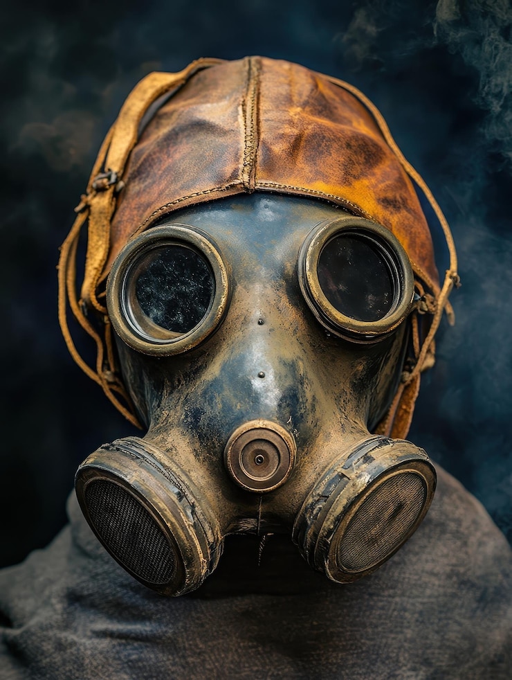 Photo world war i gas mask with leather straps