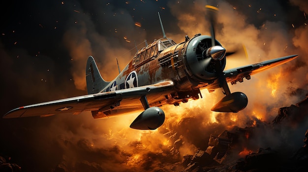World War II Blackburn Skua Fighter Firing