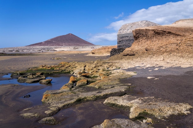 World war II bunker on beach in El Medano Tenerife Canary Islands Spain