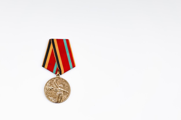 World War II medal on white background