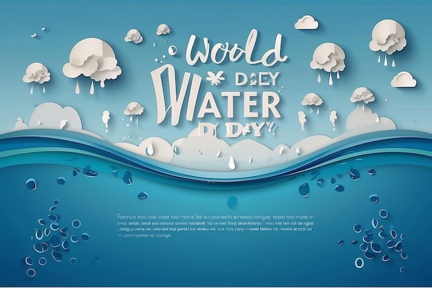 world water day on 22 march vector illustation blue background and ecological concept