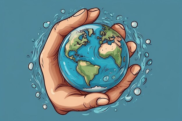 world water day on 22 march vector illustation blue background