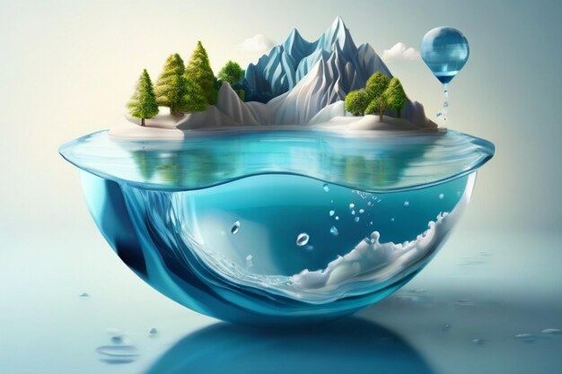 Photo world water day background