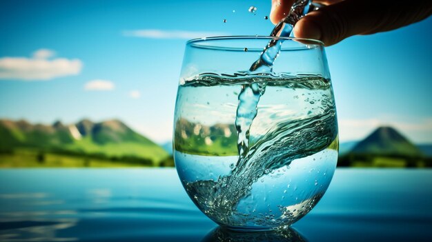 World Water day concept with world in clean water drop on and fresh blue water ripples design Environment save and ecology theme concept Elements of this image furnished by NASA