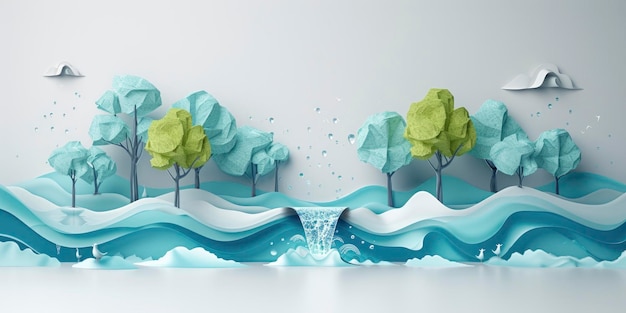 World Water Day Embracing Nature with Trees and Water in Harmony