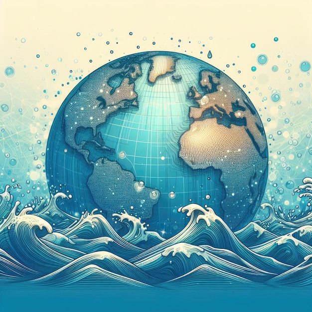 world water day vector illustration in 3d style