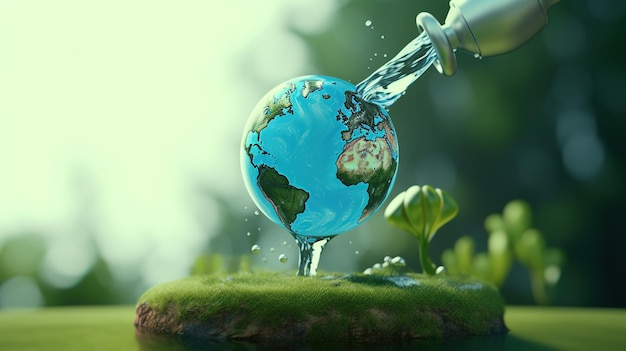 세계 물의 날 물 보존 만화 인공지능으로 생성