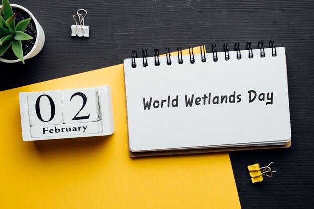 World Wetlands Day of winter month calendar february.