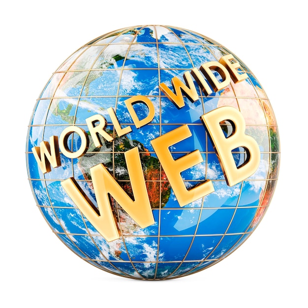 Foto world wide web concept 3d weergave.