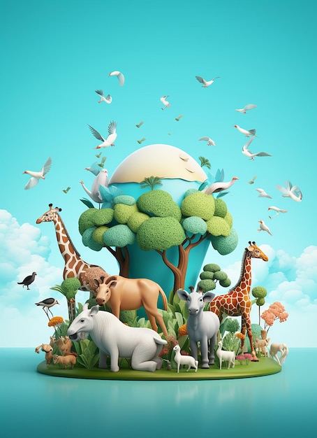 world wild animal day concept with copyspace