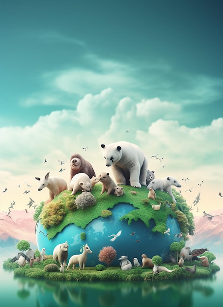 world wild animal day concept with copyspace