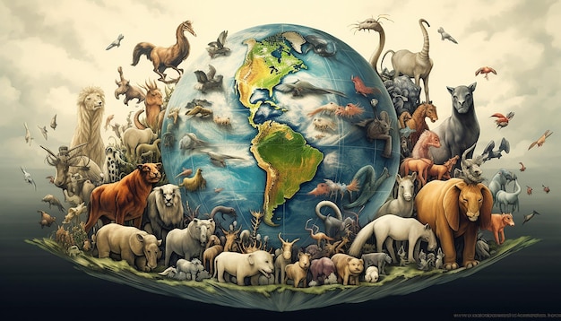 Дикие животные, окружающие земной шар
