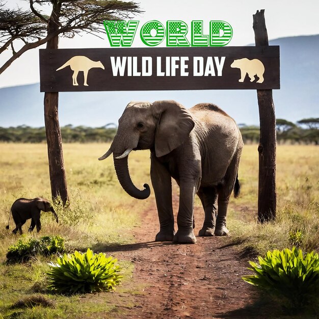 Photo world wild life day background design