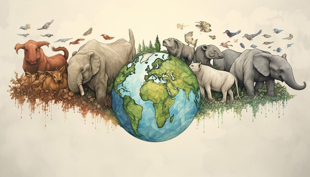사진 지구의 야생 세계