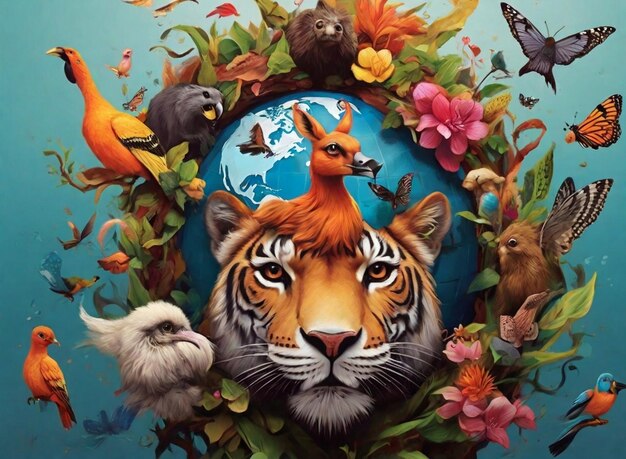 World wildlife Day of Animals Ai generated