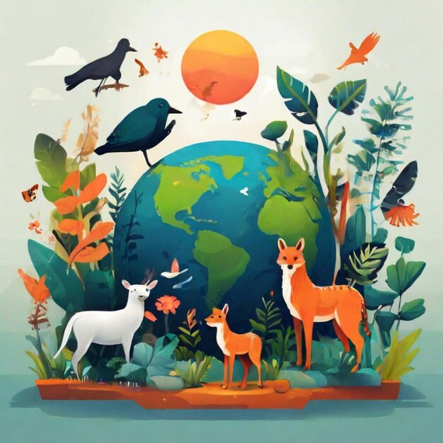 Photo world wildlife day illustration