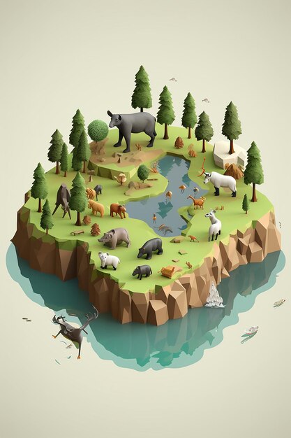 World wildlife day minimalist diorama