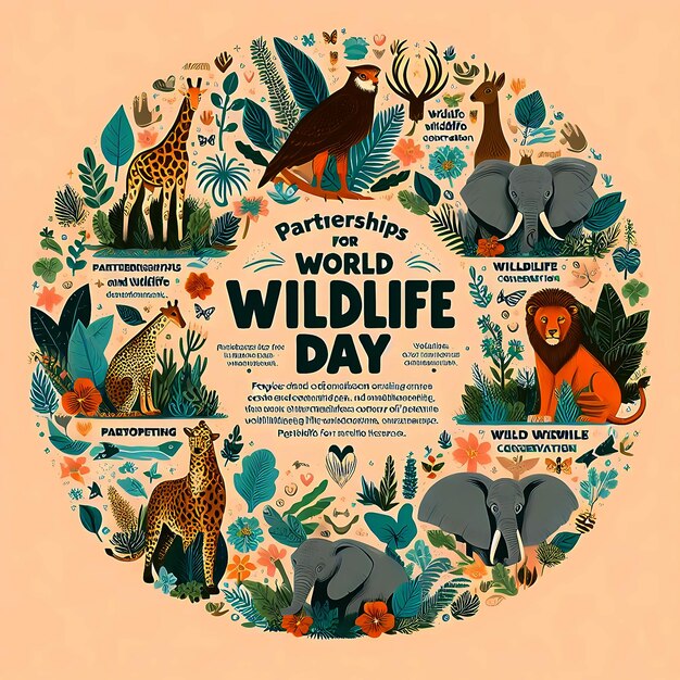 Photo world wildlife day with the animal ai generated