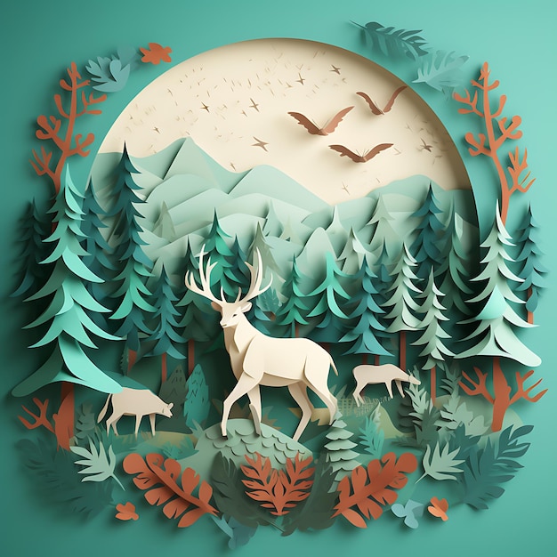 World Wildlife Day with the animals Paper art and digital craft style WorldAnimalDay WildlifeIllus