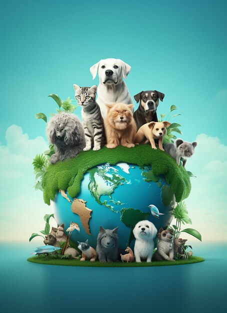 world wildlife door Dieren op aarde wildlife concept milieudag Wereld Habitat amp wildlife dag