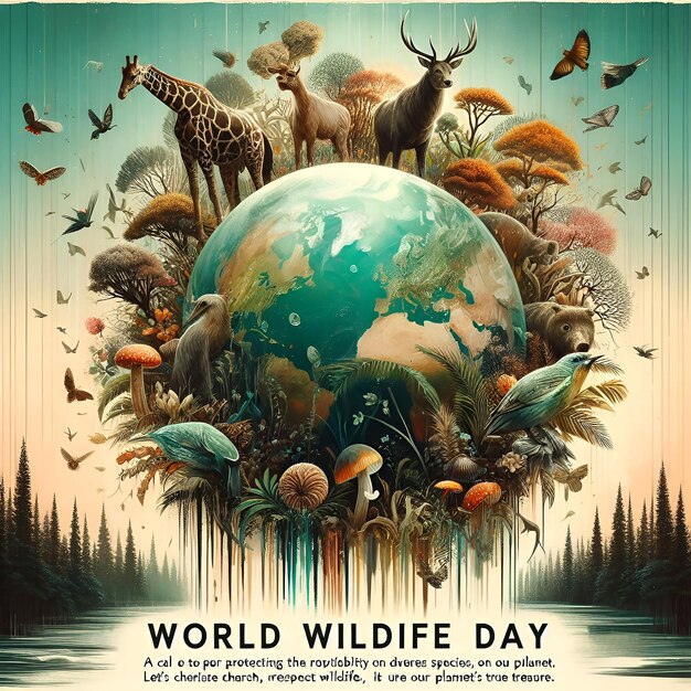 World Wildlife met het dier in het bos AI gegenereerd