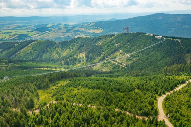 The worlds longest 721 meter suspension footbridge Sky bridge and observation tower the Sky walk