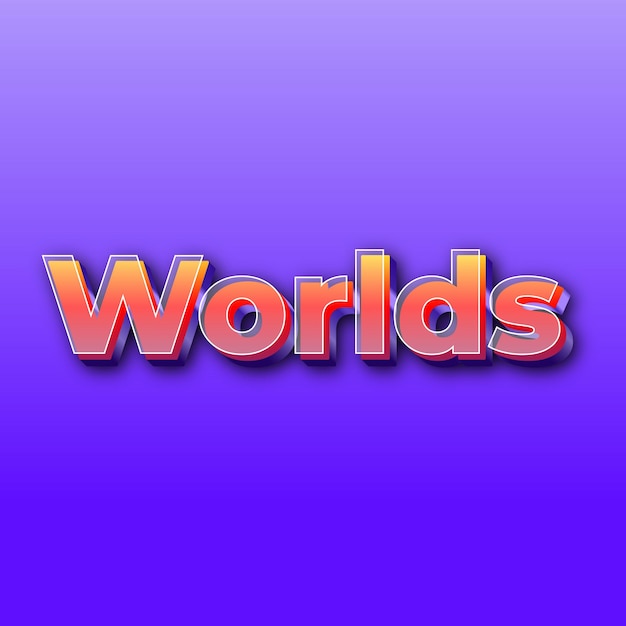 Worldsテキスト効果JPGグラデーション紫色の背景カード写真
