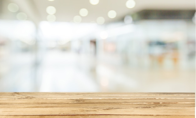 Worn table and blur with bokeh background