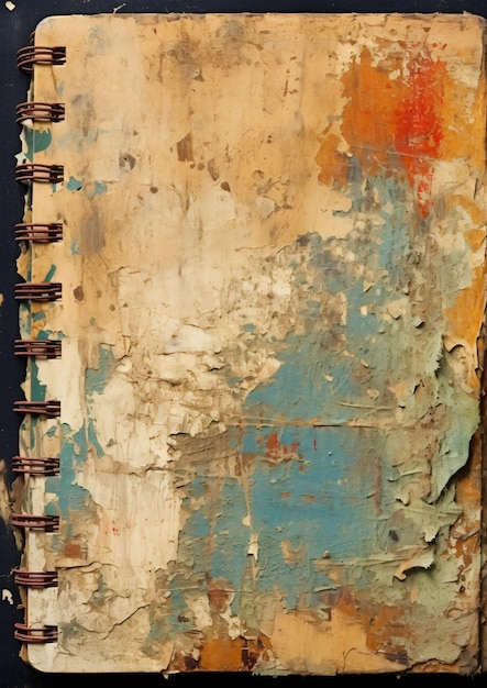 Photo worn and torn grunge notebook cover paper