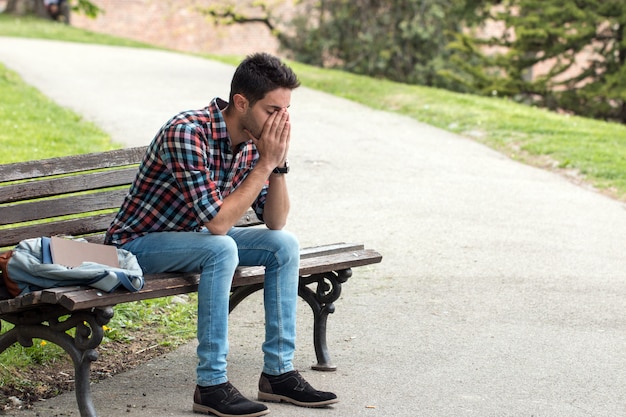 Worried businessman thinking