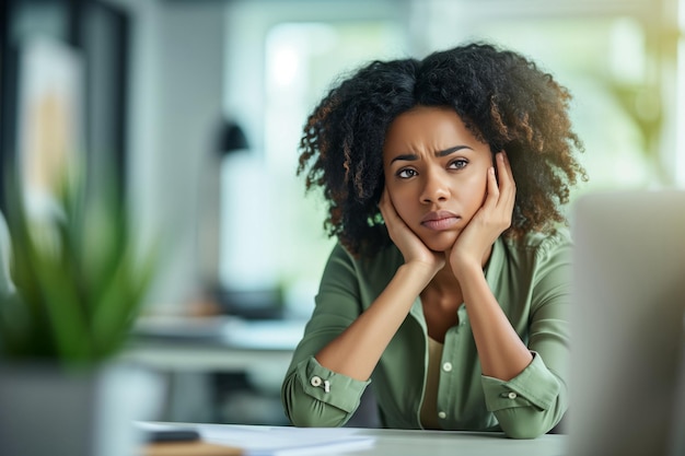 Worried Woman In An Office Standard