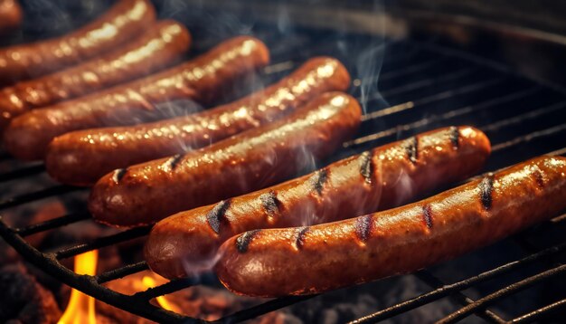 Worsten Grillen Op Een Houtskoolgrill