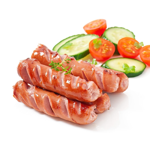 worstjes op de grill en salade