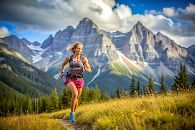 woultra trail marathon runner running through