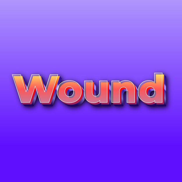 Woundtext effect jpg gradient purple background card photo