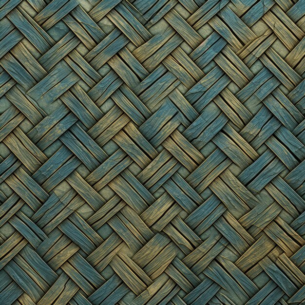 Woven Basket Background With Blue And Brown Colors