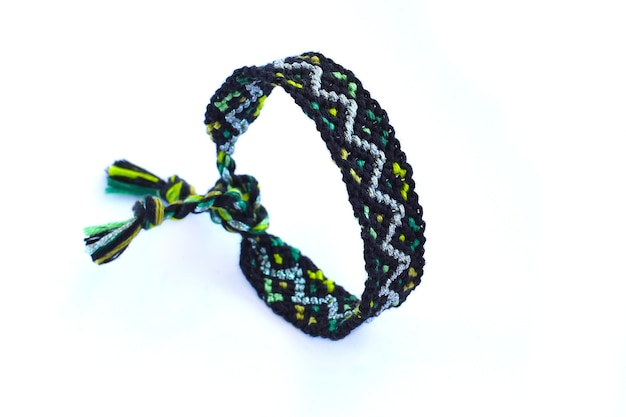 Woven DIY friendship bracelets handmade of embroidery bright thread