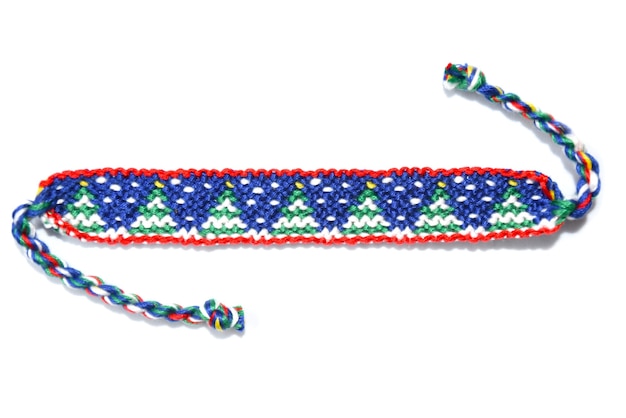 Photo woven friendship bracelet with christmas pattern